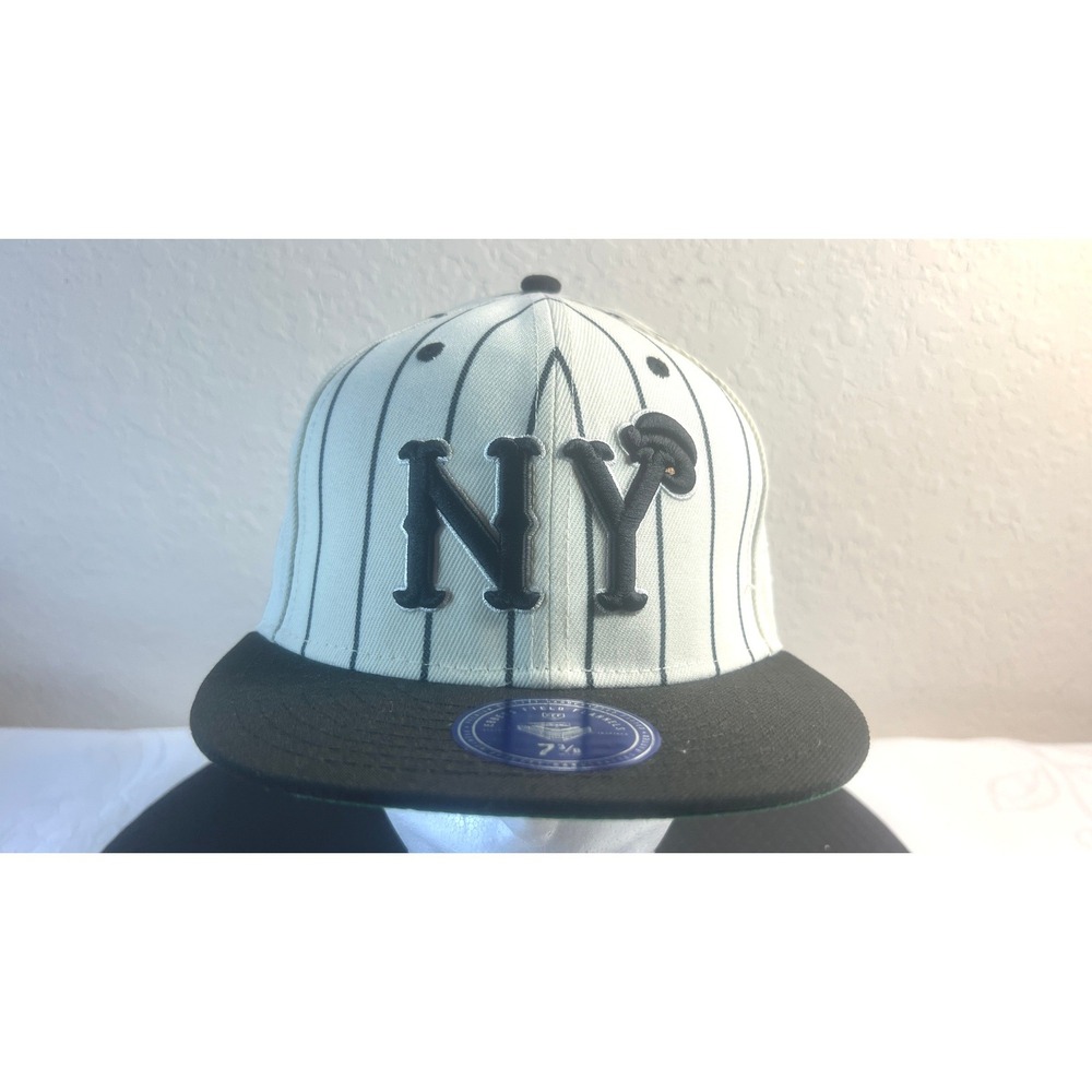 Ebbets Field Flannels New York Black Yankees 1931 Pinstripe Fitted Hat 7 3/8